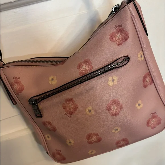 COACH PINK FLOWER HOBO PURSE - Picture 4 of 12